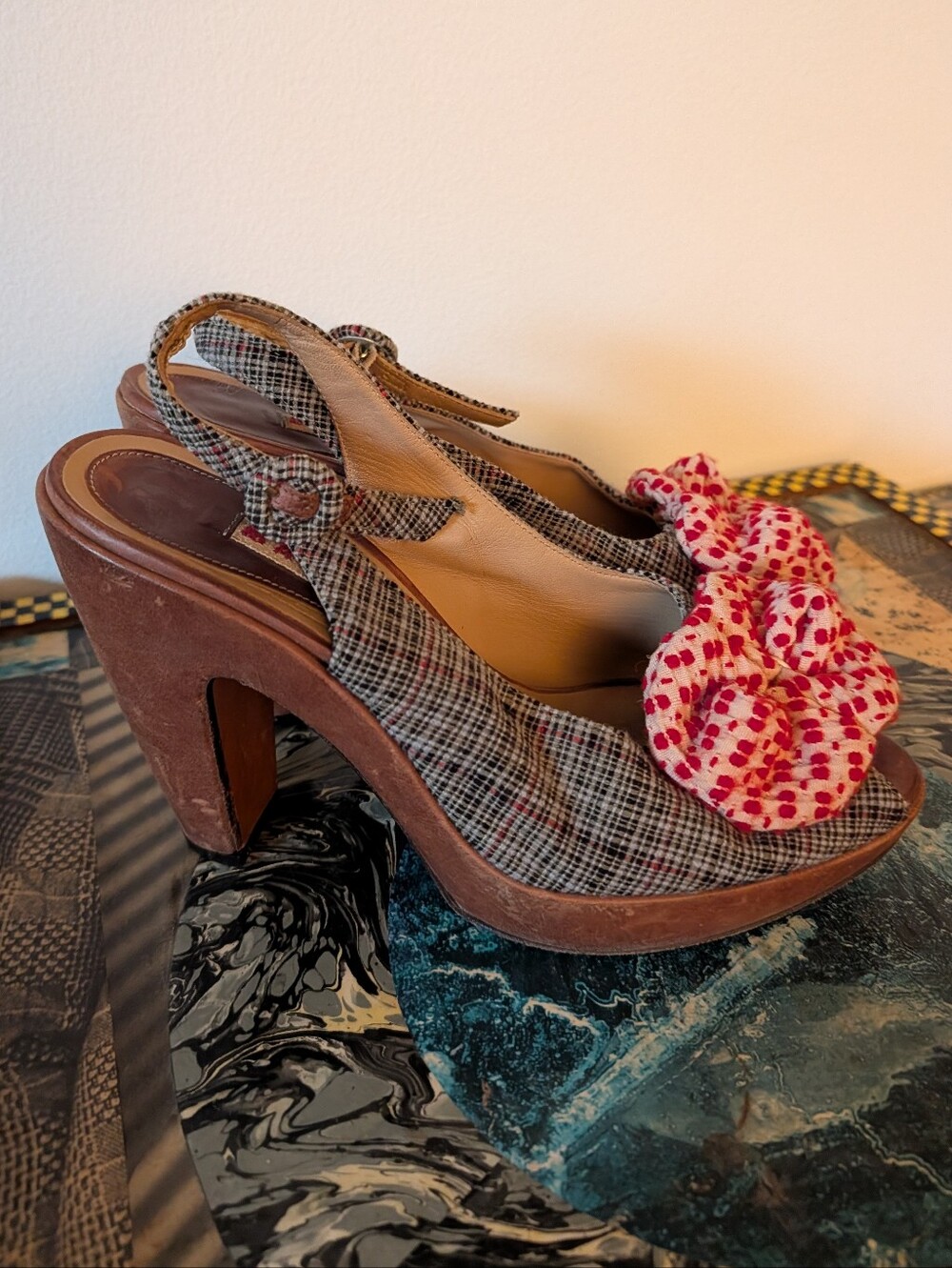 Marni Slingback Peep-toe Heels